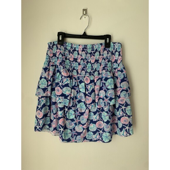 NWT Simply Southern Seashell Print 2-Piece Set Top & Skirt Blue/Pink- Size Large - Picture 12 of 14